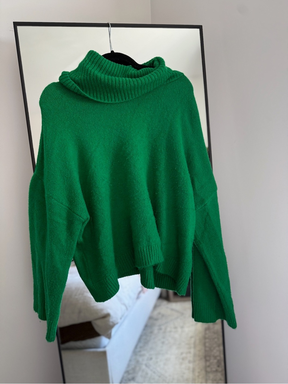 Zara Bright Green Cowl Neck Sweater